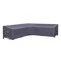 Premium Waterproof Outdoor Patio V-Shaped Sectional Sofa Cover: Latest Rip-Stop Fabric, 3-Year Warranty - (113" Left + 83" Right) W x 33.5" D x 31" H by F&J Outdoors