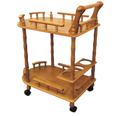 Versatile And Sturdy 2-Tier Wooden Wine Table For Ideal Storage And Organization by Charlton Home