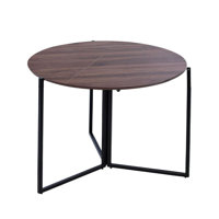Grane Iron and Wood Round Folding Dining Table by 17 Stories