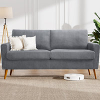 Loveseat Sofa Mid Century Modern Small Couches For Small Spaces, Upholstered Small Couch For Bedroom,Comfy Couch With Spring Cushion,Tool-Free Assembl by George Oliver