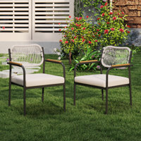 Patio Dining Chairs Metal Rattan Chairs by Bay Isle Home