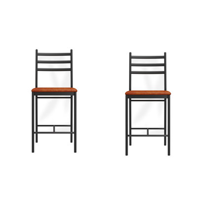 Bar Stools, Faux Leather Bar Chair With Back, Thick Cushion, Upholstered Counter Height Bar Stools