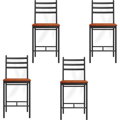 Bar Stools, Faux Leather Bar Chair With Back, Thick Cushion, Upholstered Counter Height Bar Stools