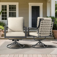 Merlene Outdoor Rocker Swivel Patio Dining Armchair (Set Of 2) by Lark Manor