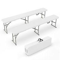 6Ft. Plastic Patio Folding Bench(Set Of 2) by Arlmont & Co.
