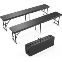 6Ft. Plastic Patio Folding Bench(Set Of 2) by Arlmont & Co.