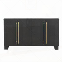 Sideboard Buffet Cabinet with Storage, Wood Sideboard with Adjustable Shelves and Gold Handles for Kitchen, Dining Room and Living Room by Mercer41