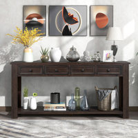 Console Table/Sofa Table With Storage Drawers And Bottom Shelf For Entryway Hallway by Lark Manor