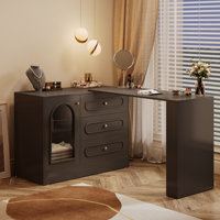 Makeup Vanity Desk, Modern Dressing Table with Reversible Drawers Cabinet (Without mirror) by Ebern Designs