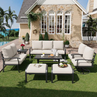 8 PCS Outdoor Metal Conversation Set For 9 Person
