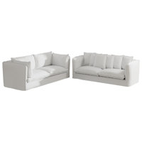 Modern 2-piece Living Room Set Washable Slipcovered Sofa With Accent Pillows