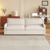 75" Small Loveseat Sofa,Cream White Comfy 2-Seater Sofa,Upholstered Couch For Small Spaces by Mercer41