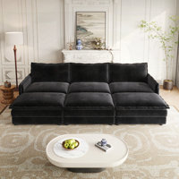 upholstered large-size deep-seat sofa by Latitude Run