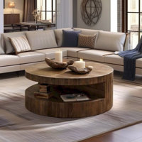 Vintage American Solid Wood Round Coffee Table by Loon Peak