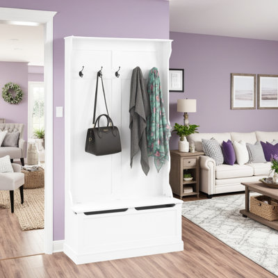 Entryway Hall Tree Storage Bench with Lift-Top & Coat Hooks by Lark Manor