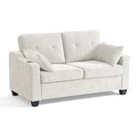 Pull Out Sofa Bed Full Size Sleeper Sofa, 2-In-1 Convertible Chenille Couch With Usb Charging