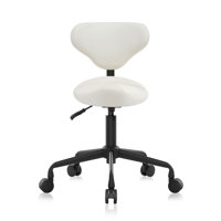 Ergonomic Saddle Seat Adjustable Pneumatic Hydraulic Drafting Swivel Rolling Stool Chair for Medical Hygienic SPA Massage Salon Home and Office - Hilo by Hokku Designs