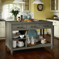 Expandable Kitchen Island with Storage, Power Outlets & Hidden Countertop by Gracie Oaks