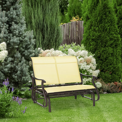 2-Person Outdoor Glider Bench,Patio Glider Loveseat Chair by Lark Manor