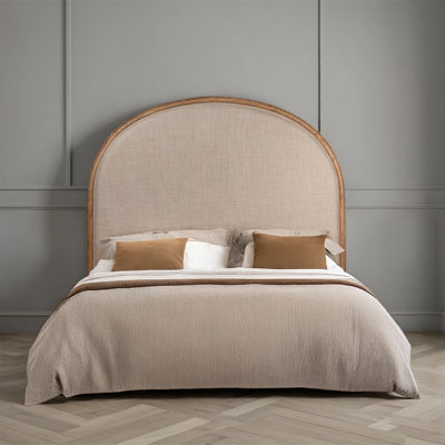 Oak & Linen Arch Headboard