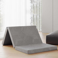 4" Foldable Mattress, Memory Foam Trifold Mattress Folding Floor Bed For Guest Room, RV, Camping by Alwyn Home