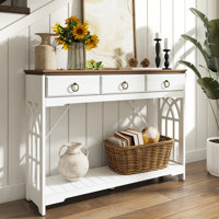 Console Table With Drawers,farmhouse Entryway Table With Storage by August Grove
