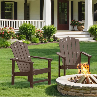 Stackable HDPE Adirondack Chairs Set of 2 by Highland Dunes