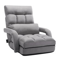 Floor Chair with 5 Adjustable Position and Armrest Floor Gaming Chair Gray by Trule