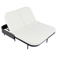 Patio Rattan Daybed with 5-Position Adjustable Backrest and Removable Cushions&Pillows