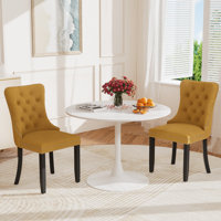 Round Pedestal Dining Set with 2 chairs by George Oliver