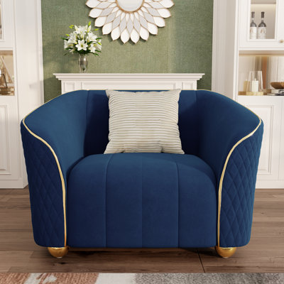 3 Seater Curved Velvet Sofa And Armchair For Living Room, Bedroom, Office, Apartment