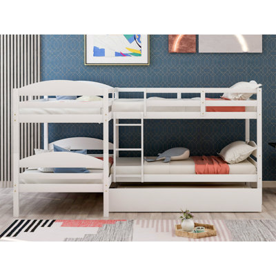 Twin L-Shaped Bunk bed with Trundle by Harriet Bee