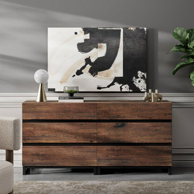 Lirah 3-Piece Dresser And Nightstand Set, 63 Inches Dresser With 6 Drawers, 2 Nightstand With 4 Drawer And Cabinet For Bedroom, Bedroom Furniture Set, by Latitude Run