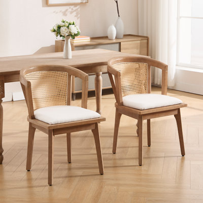 Rustic Dining Chair With Wicker Back And Wide Seat For Dining Room, Parlor by Bay Isle Home