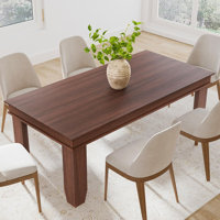 Dining Table for 6-8 People, 70.87" Long Wooden Kitchen Table with Sturdy Frame & Rustic Brown Finish by Winston Porter
