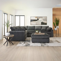 Algona 2-PC Living Room Set, L-Shape Sectional And Accent Ottoman by Mercer41