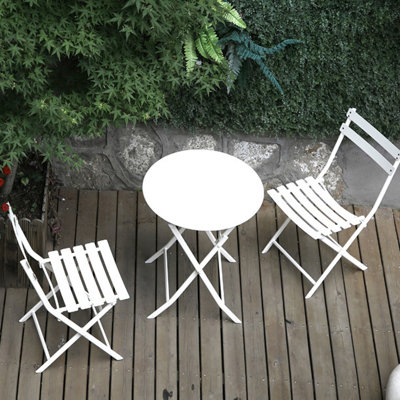 3 Piece Patio Bistro Set Of Foldable Round Table And Chairs, Patio Seating Set, Conversation Set by Ebern Designs