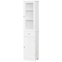 Slim Pantry Cabinet Bathroom Storage Cabinet Tall Bathroom Cabinet Narrow Linen Tower With Door