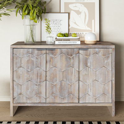 Accent Cabinet Farmhouse Style 3 Door Wooden Cabinet Sideboard Buffet Server Cabinet Storage Cabinet Entryway Cabinet by Gracie Oaks