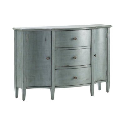 3-Drawer, 2-Door Distressed Blue Wood Credenza_Sideboard by Lark Manor