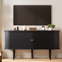 Baheerah 55" Mid Century Modern Sideboard With Tambour Door & Solid Wood Legs by George Oliver
