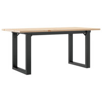 Coffee Table O-Frame Solid Wood Pine And Steel by 17 Stories