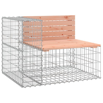 Patio Bench Gabion Design Solid Wood Pine by 17 Stories