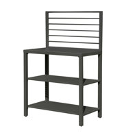 Outdoor Kitchen Island With Storage, Aluminum Kitchen Storage Island Kitchen Food Prep Table With Double Storage Rack, Freestanding Bar Center With Pr