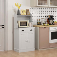 Storage Kitchen Island with Hutch and Cable Hole by Lark Manor
