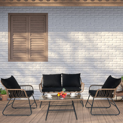 4-piece Patio Furniture Outdoor Bistro Set With Cushions by Bayou Breeze