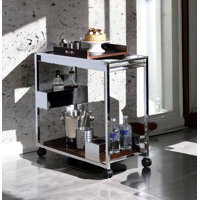 Lisses Chrome Finish Serving Cart by Latitude Run