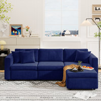 99" Velvet Modular Sectional Sofa With Storage & Convertible Design - Spacious, Comfortable & Durable Living Room Couch by Ebern Designs