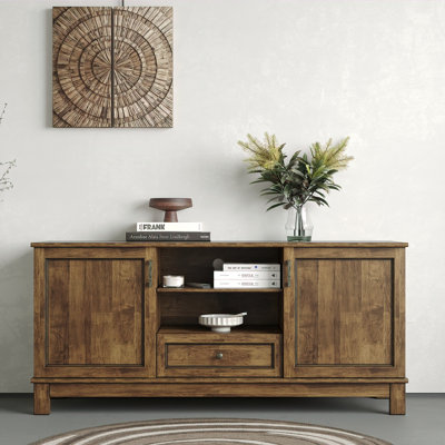 Rustic-Style Solid Wood Full Assembled Tv Cabinet Tv Stand Sideboard with Storage by Red Barrel Studio