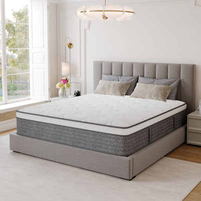 14" Grey Medium Hybrid Mattress - EdgeSupport & Motion Isolation by Alwyn Home